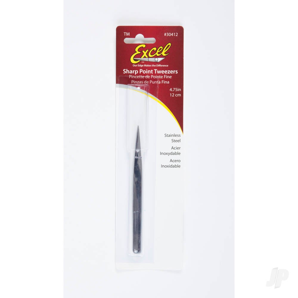 4.75in Sharp Pointed Stainless Steel Tweezers (Carded)-5