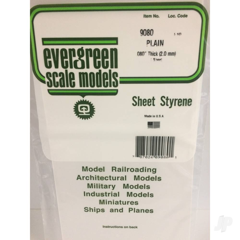 6x12in (15x30cm) White Sheet .080in Thick (1 sheet per pack)-2