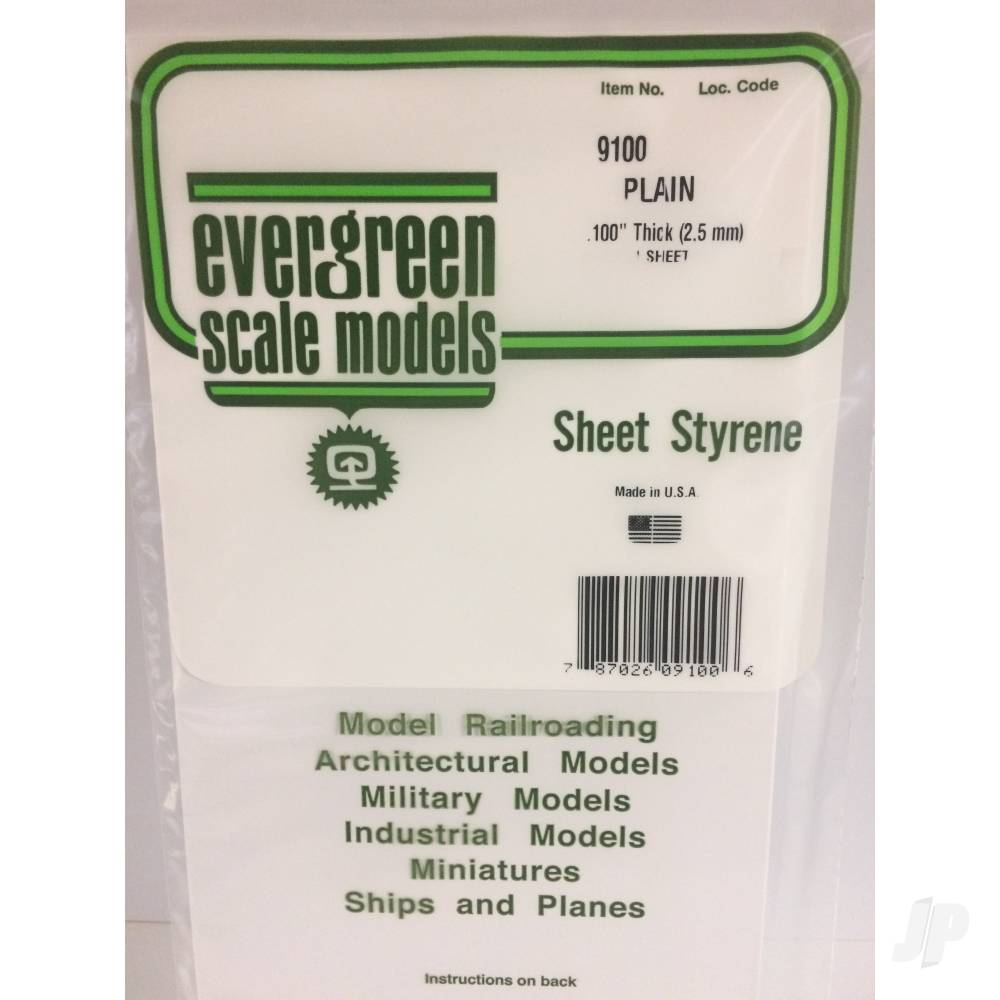 6x12in (15x30cm) White Sheet .100in Thick (1 sheet per pack)-2