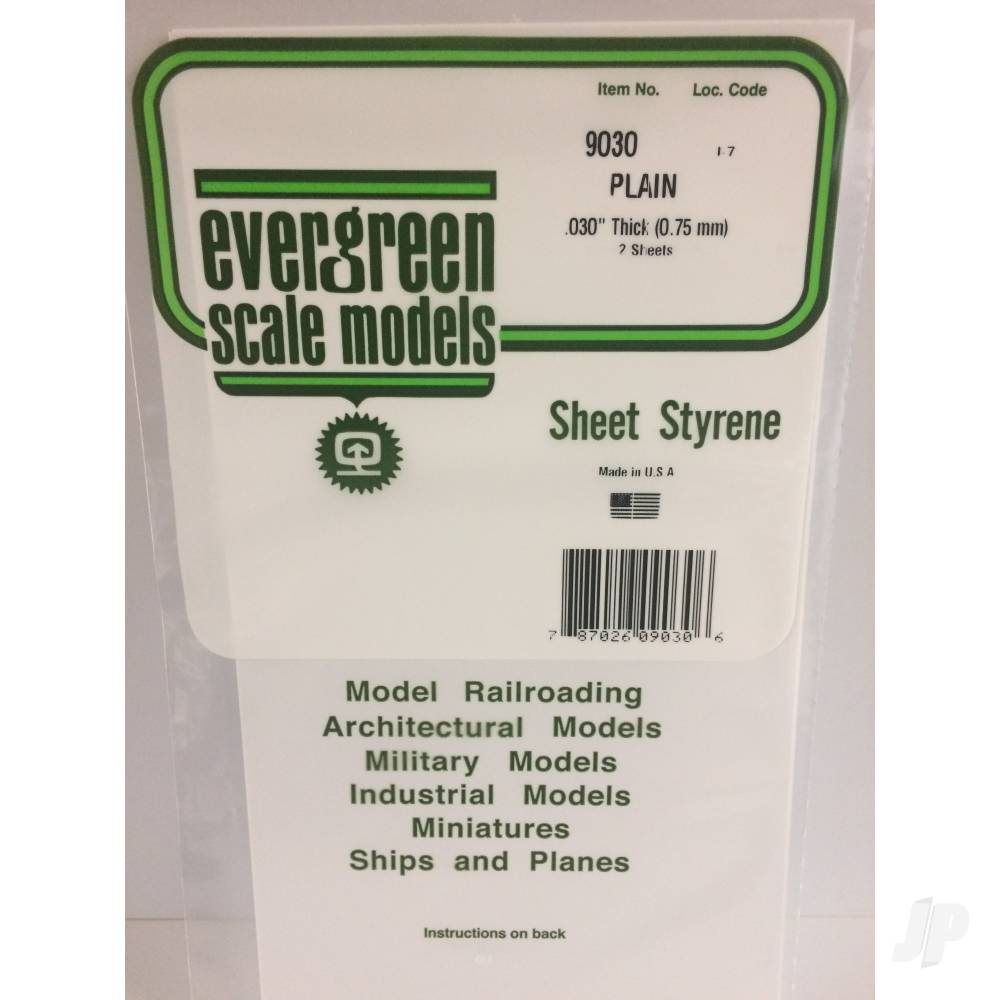 6x12in (15x30cm) White Sheet .030in Thick (2 Sheet per pack)-2