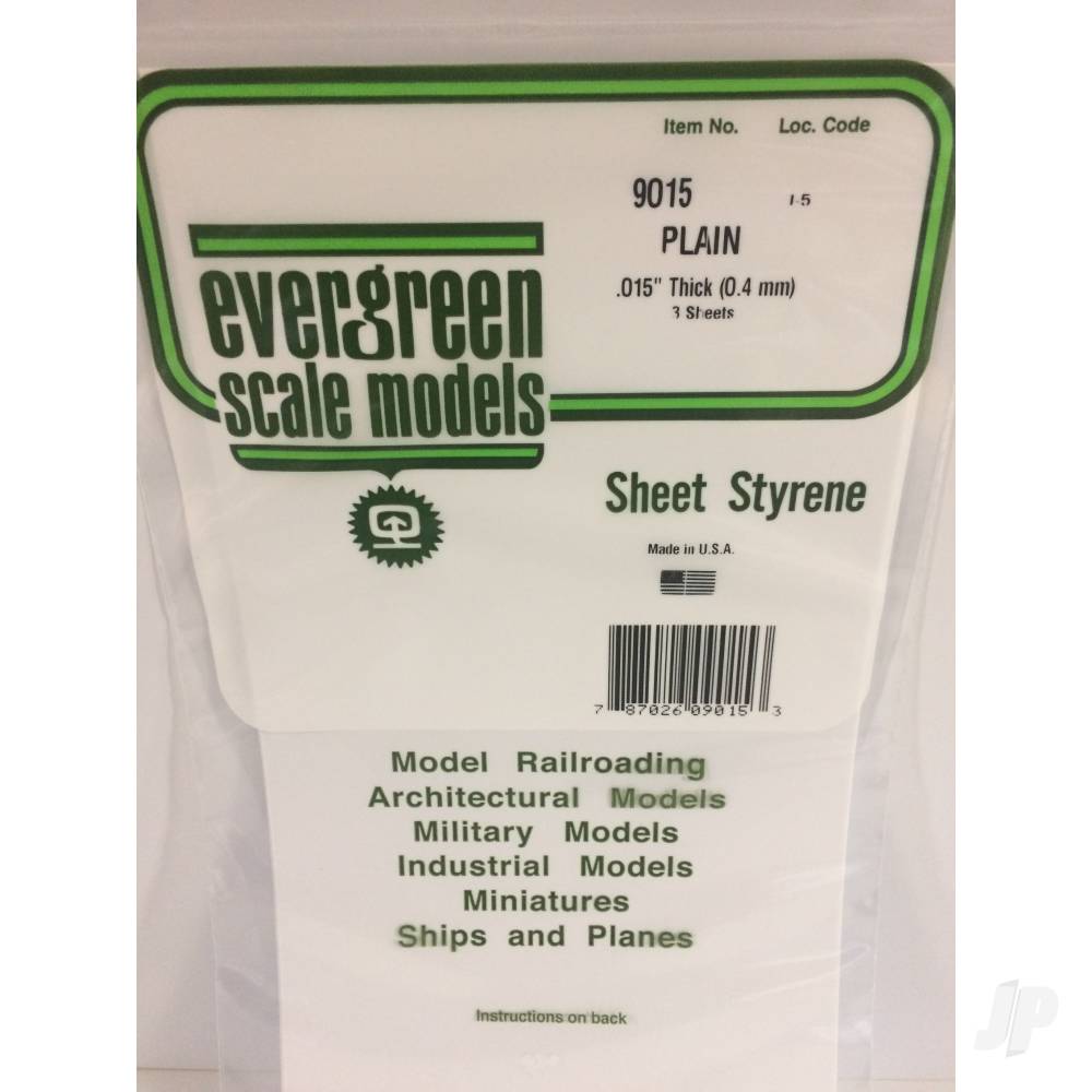 6x12in (15x30cm) White Sheet .015in Thick (3 Sheet per pack)-2