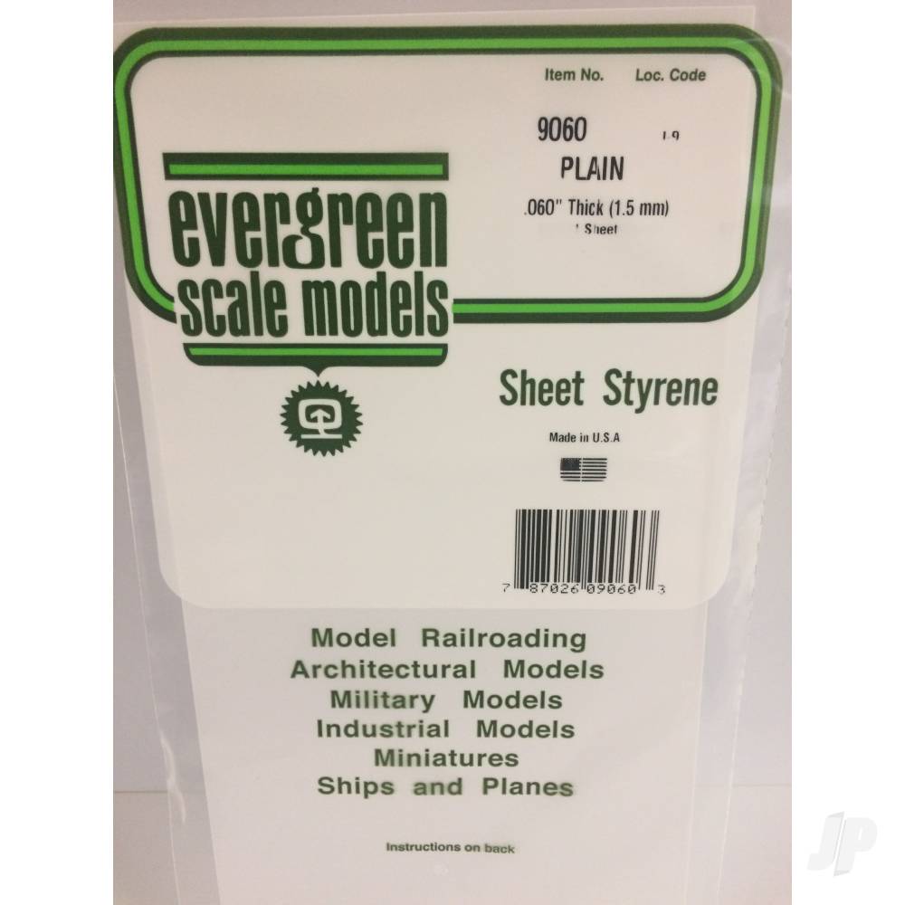 6x12in (15x30cm) White Sheet .060in Thick (1 sheet per pack)-2
