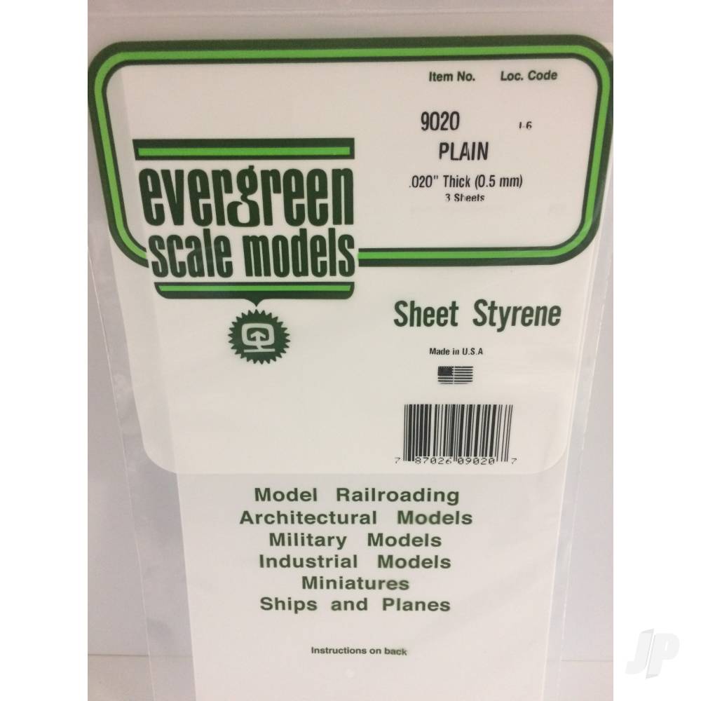 6x12in (15x30cm) White Sheet .020in Thick (3 Sheet per pack)-2