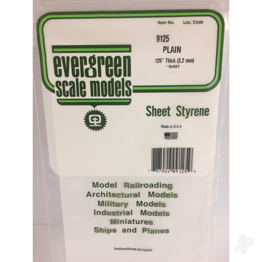 6x12in (15x30cm) White Sheet .125in Thick (1 sheet per pack)-2