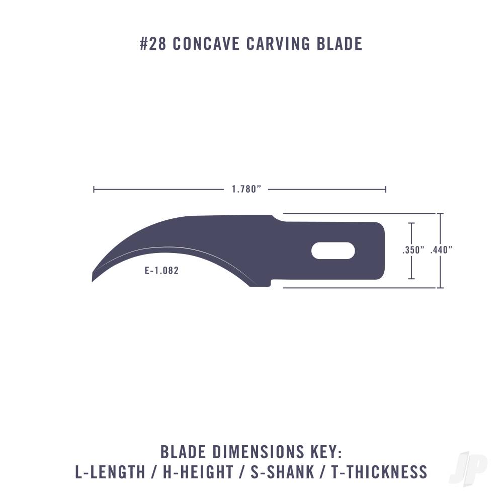#28 Concave Blades, Shank 0.345" (0.88 cm) (5 pcs) (Carded)-2