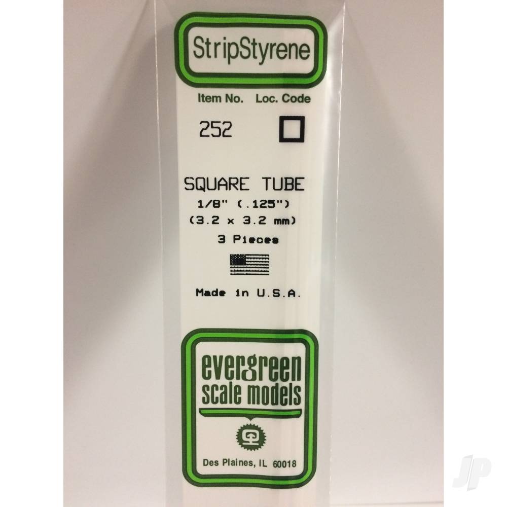 14in (35cm) Square Tube .125in (1/8in) (3 per pack)-2