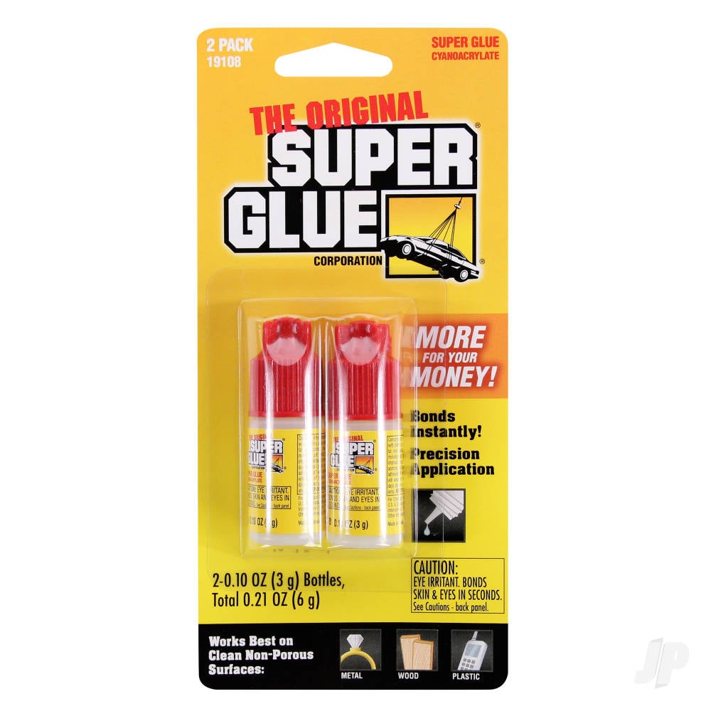 Super Glue Plastic Bottle 2-Pack (2x 0.10oz, 3g)