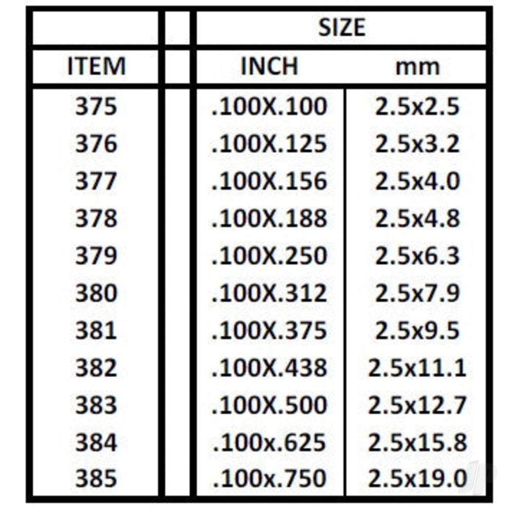 24in (60cm) Strip .060x.080in (50 per pack)-7