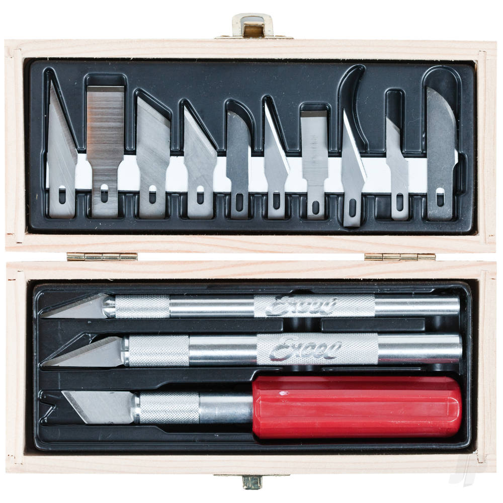 Hobby Knife Set, Wooden Box (Carded)-2