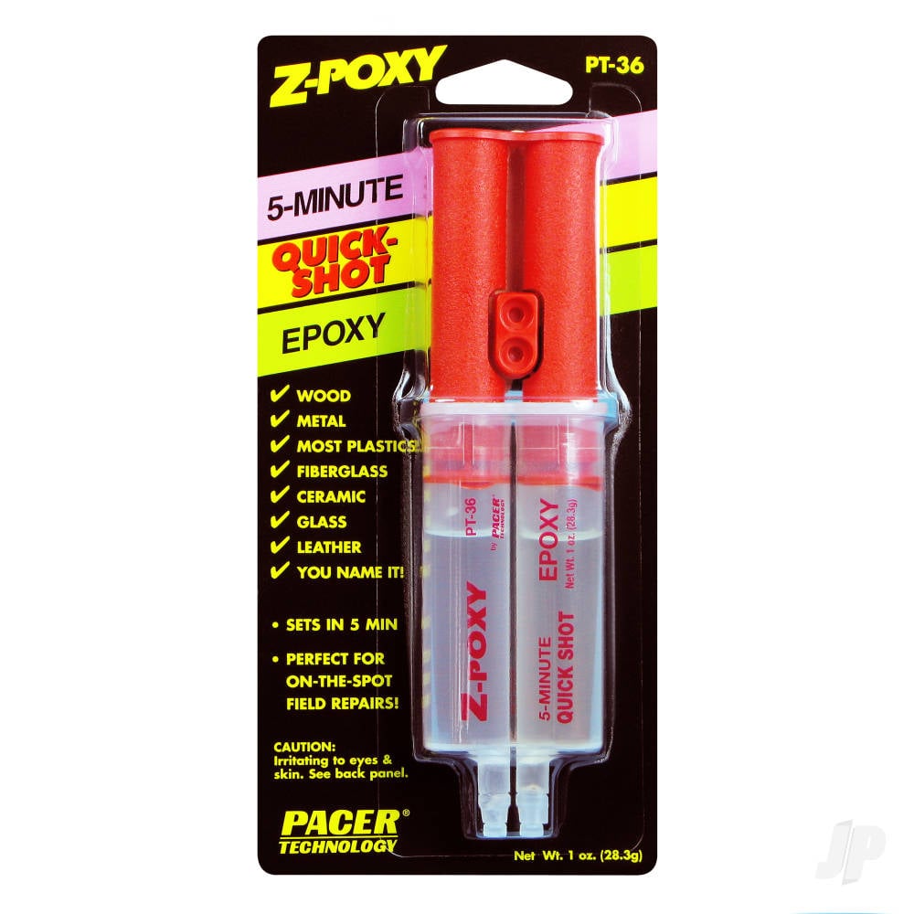PT36 Z-Poxy 5 Minute Epoxy Dual Syringe 1oz (Box of 12)