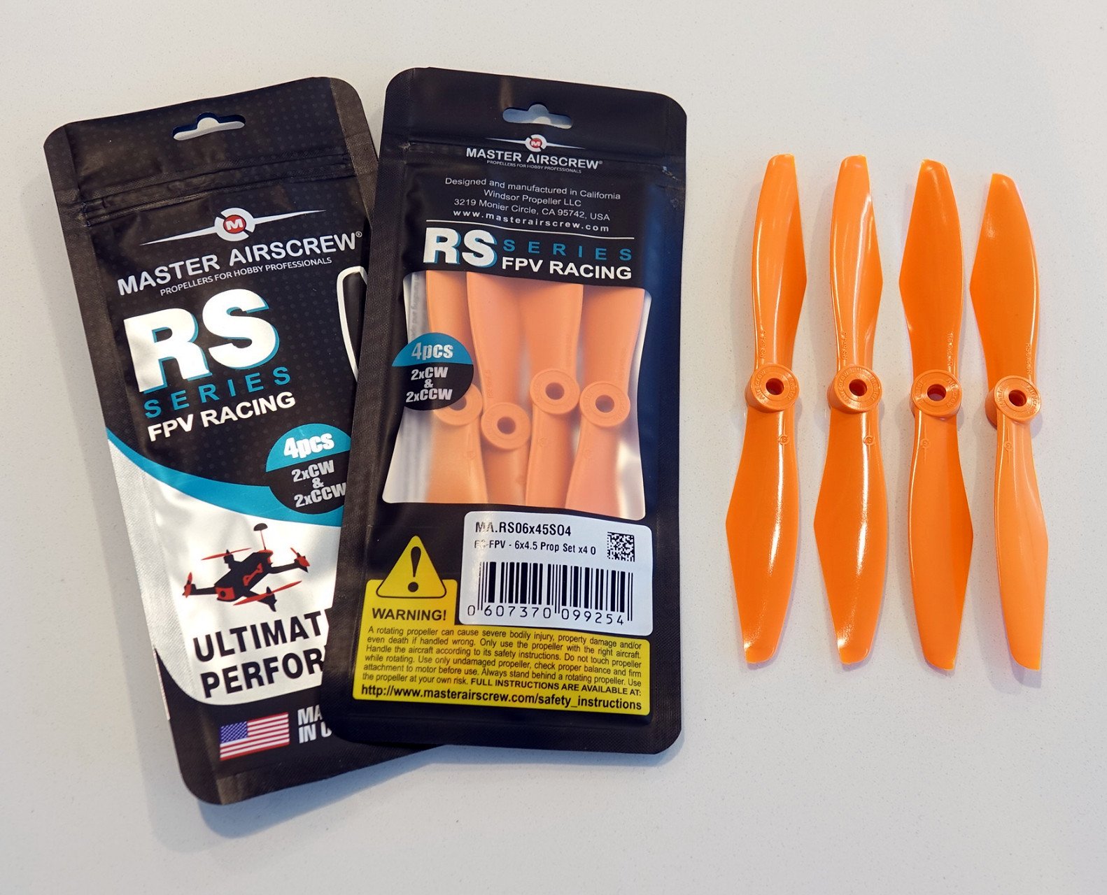 6x4.5 RS-FPV Racing Propeller Set 4x Orange-4