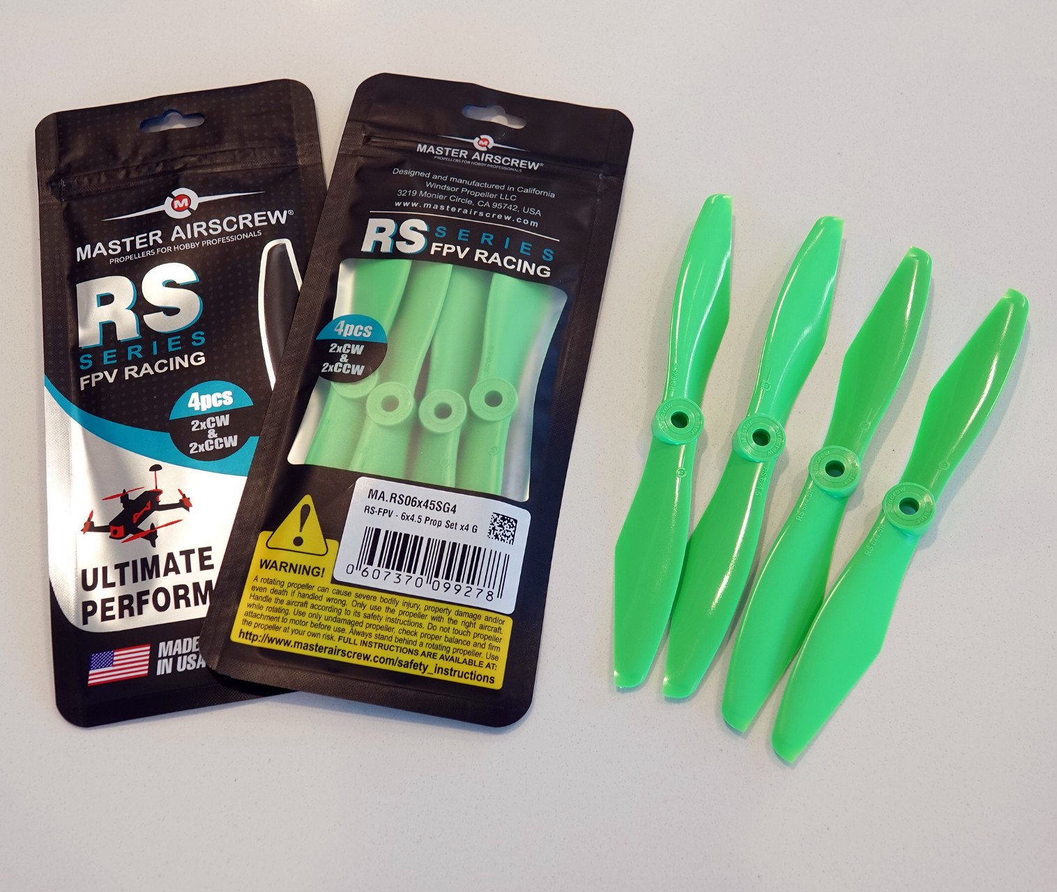 5x4.5 RS-FPV Racing Propeller Set 4x Green-3