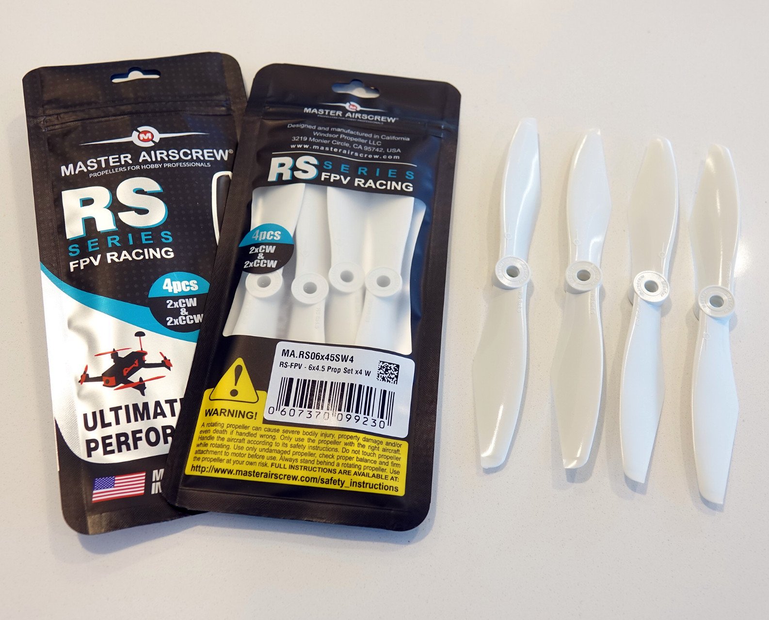 6x4.5 RS-FPV Racing Propeller Set 4x White-3