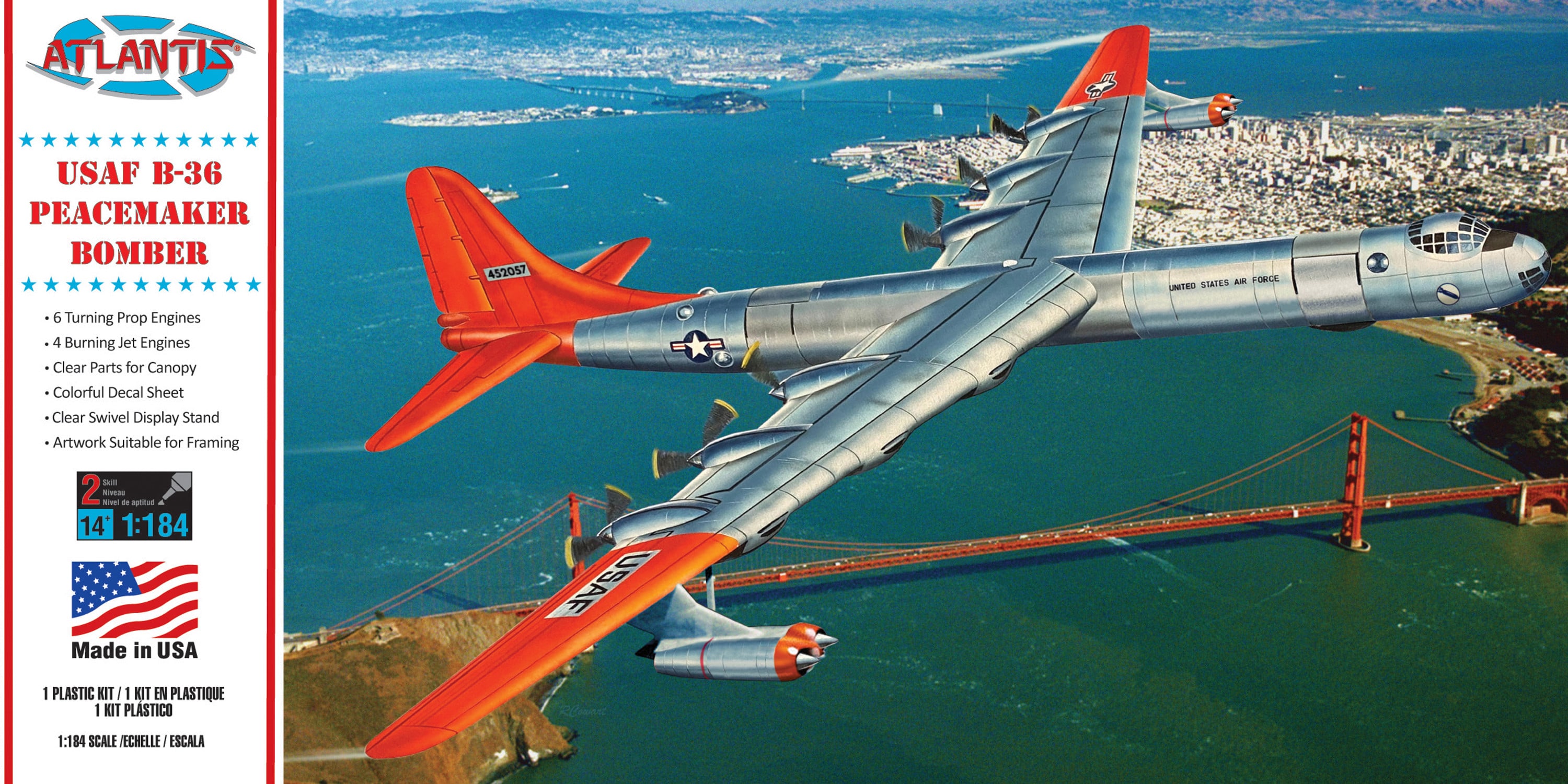 1:184 B-36 Prop Jet Peacemaker with Swivel Stand