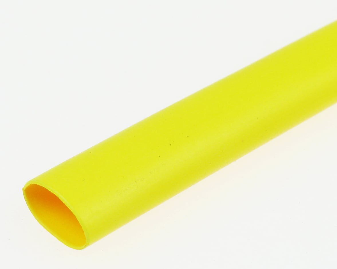 1/4in Heat Shrink Tubing Yellow (3 pcs per package)
