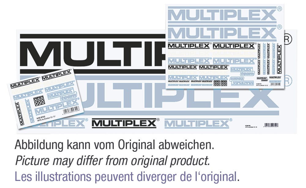 Sticker Set MULTIPLEX-Logo Black/White/Silver 1