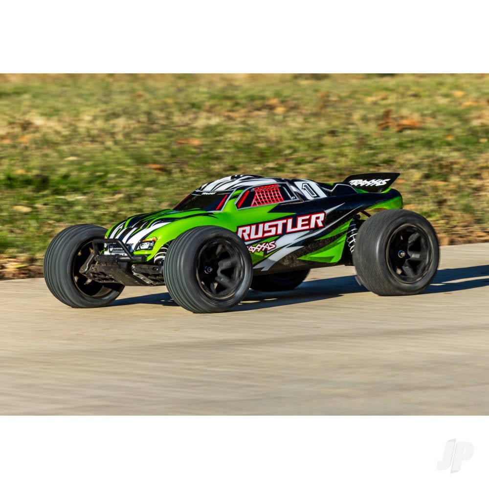 Traxxas Rustler HD 1:10 2WD RTR Stadium Truck, GreenX (+ TQ 2-ch, XL-5, Titan 550, 7-Cell NiMH, 4A USB-C Charger, Clipless Body)-4