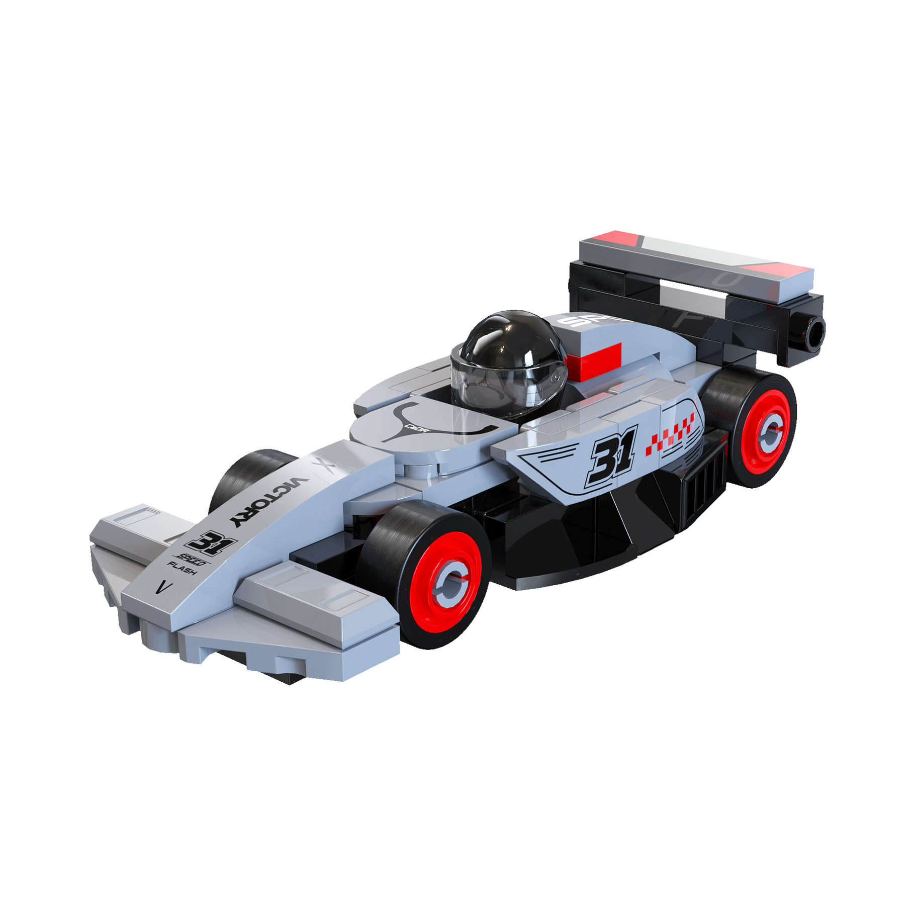CaDA Mini Grey Circuit Racing Car - 70 pcs
