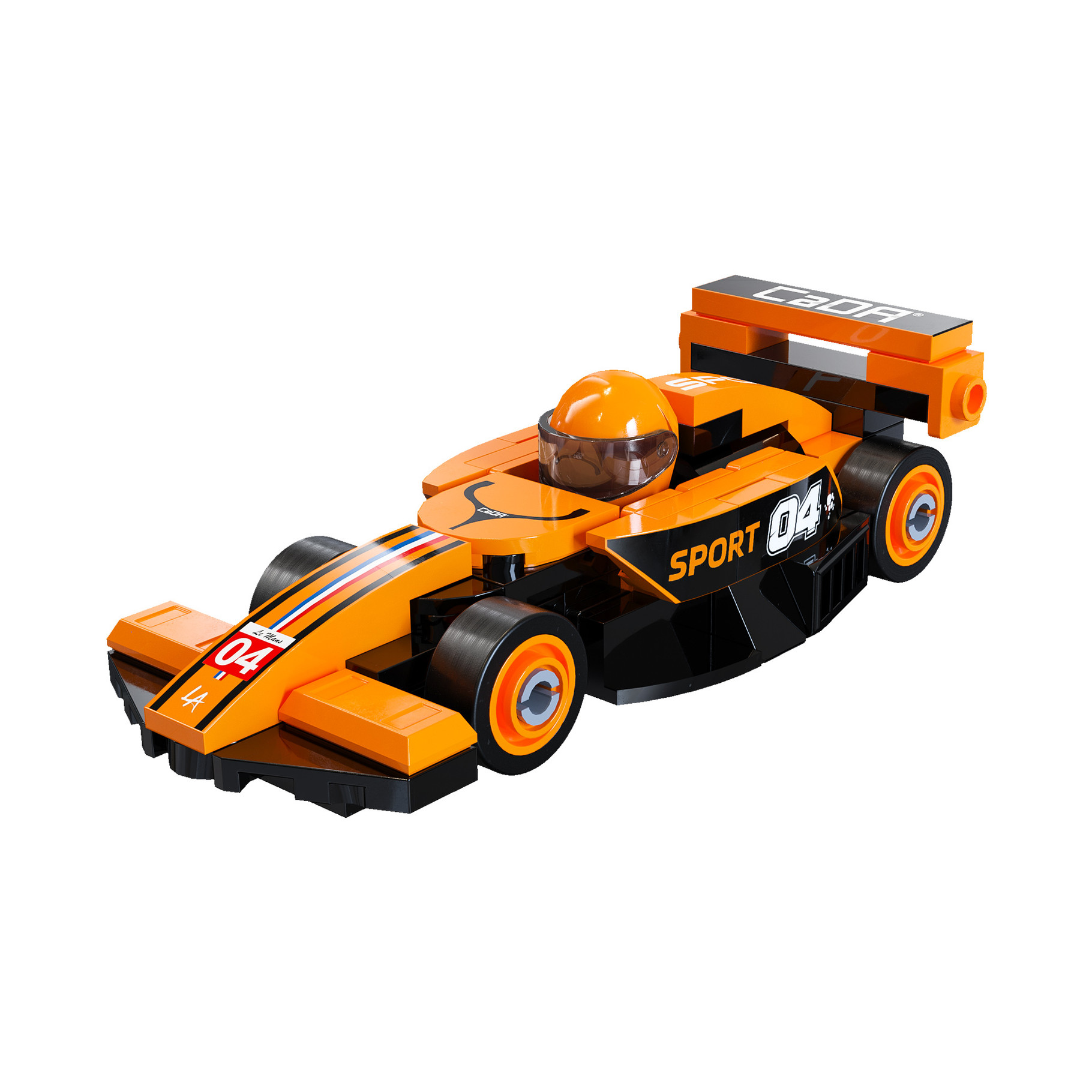CaDA Mini Orange Circuit Racing Car - 70 pcs