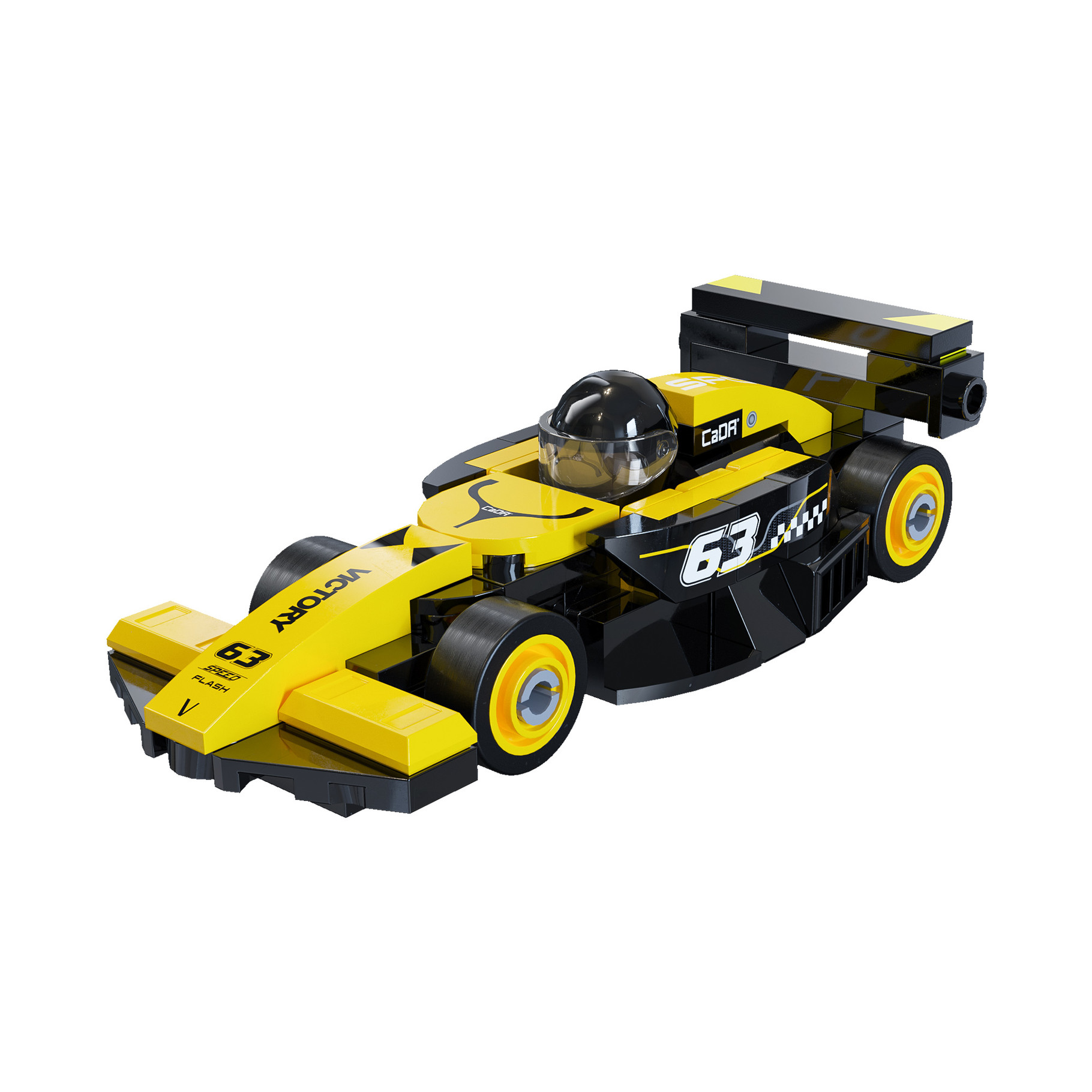 CaDA Mini Yellow Circuit Racing Car - 70 pcs