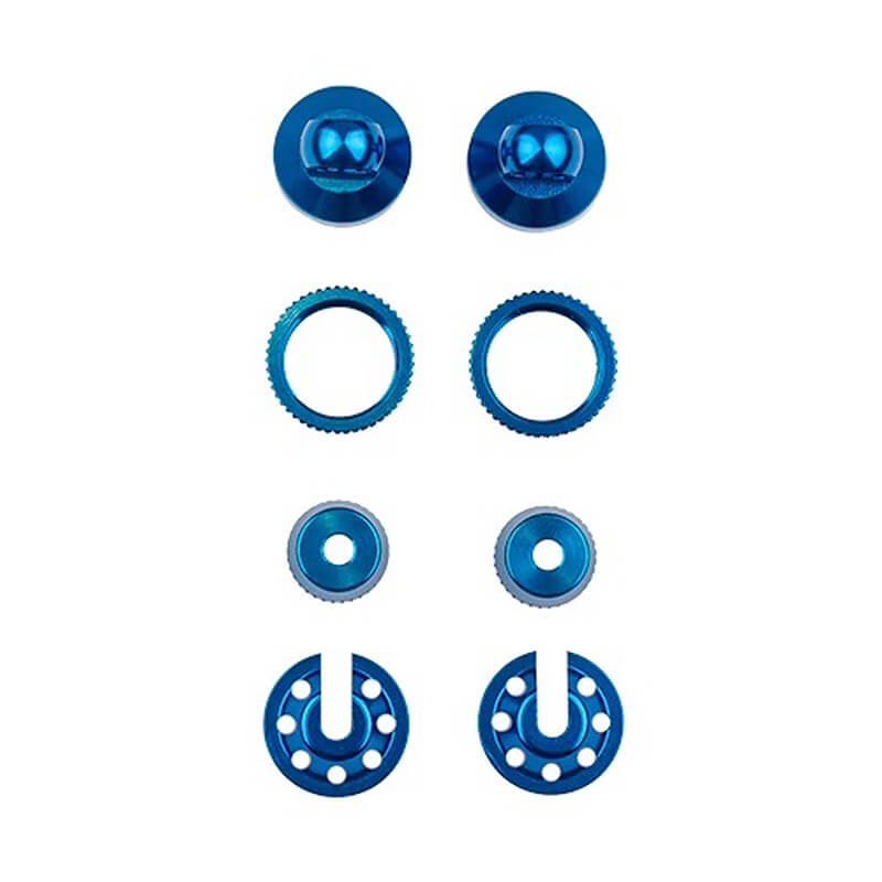 Team Associated 6x6 Aluminium Shock Caps/collars/spring Cups, Blue