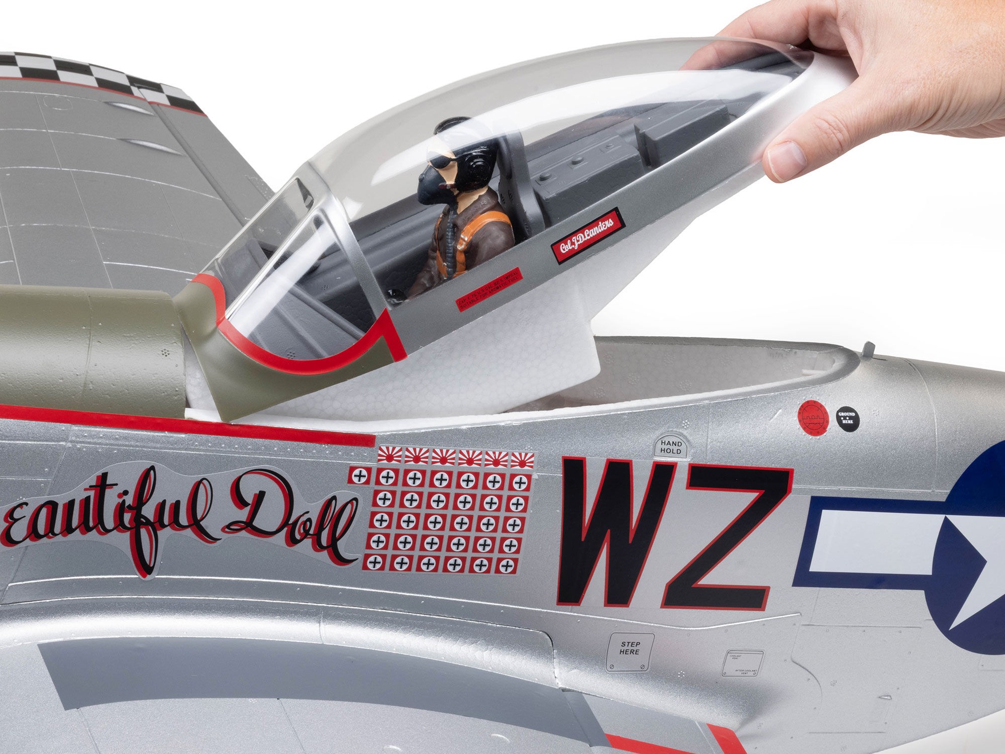 P-51D Mustang "Big Beautiful Doll" 1.5m BNF Basic with AS3X+-15