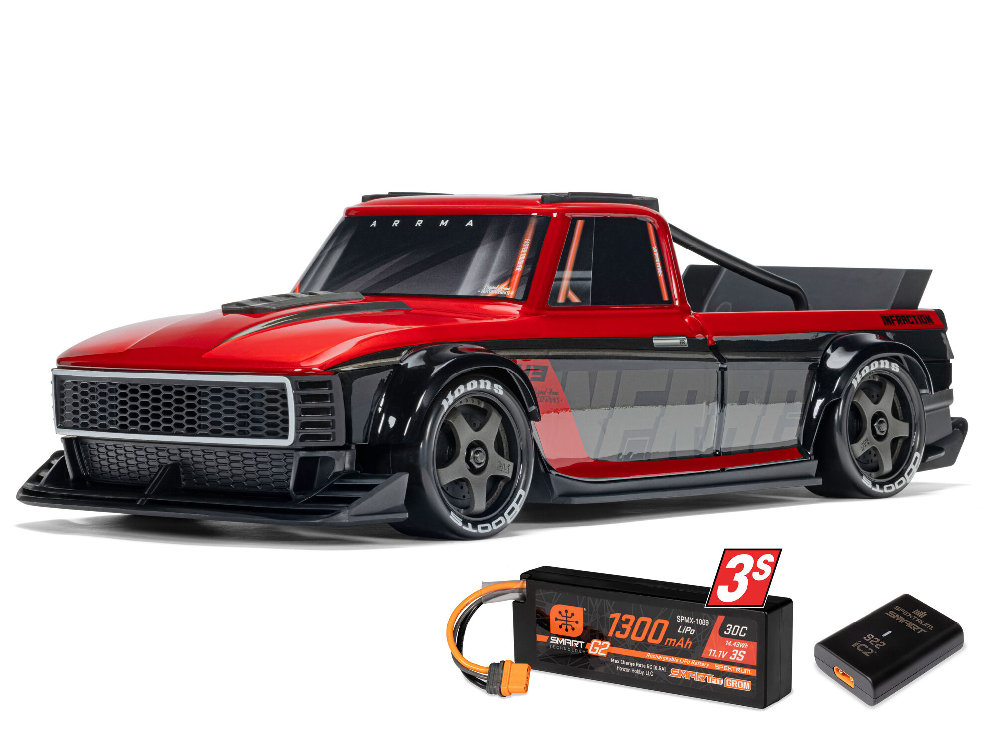 1/12 INFRACTION GROM 3S BLX 4X4 RTR w. Batt/Charg, Red/Black