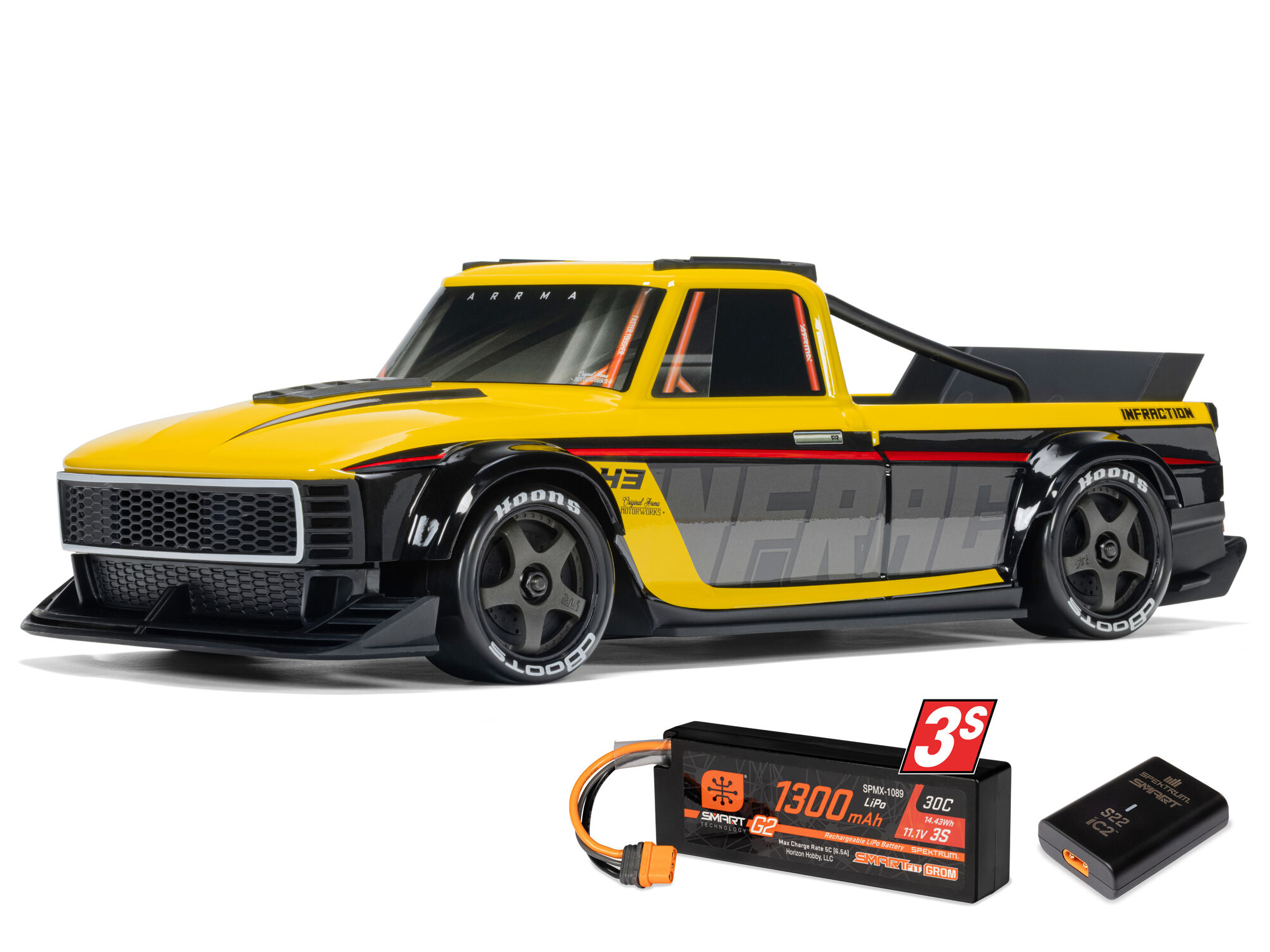 1/12 INFRACTION GROM 3S BLX 4X4 RTR w. Batt/Charg, Yel/Blk