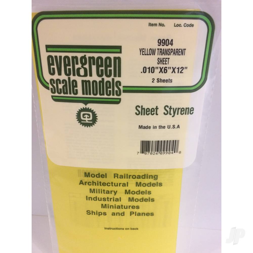 6x12in (15x30cm) Transparent Coloured Sheet .010in Thick YELLOW (2 Sheet per pack)-2