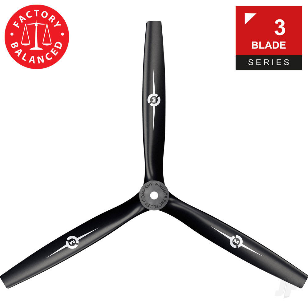 13x12 3-Blade Propeller Black-1