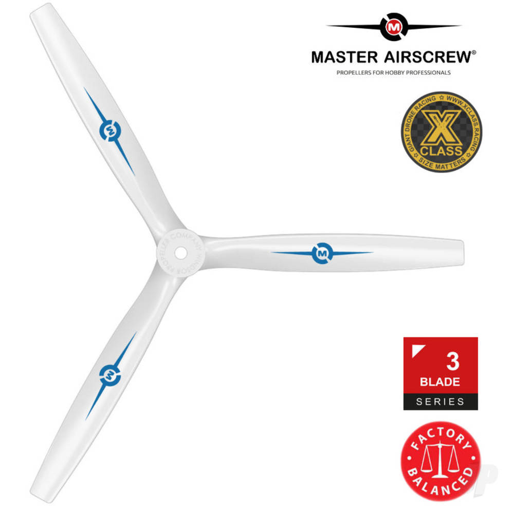 13x12 3-Blade Propeller Reverse/Pusher White