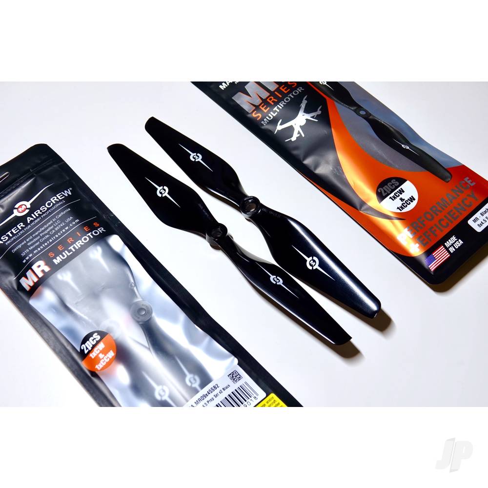 3MR Series - 3-Blade 9x4.5 Propeller (CW) Rev./Pusher Black-3