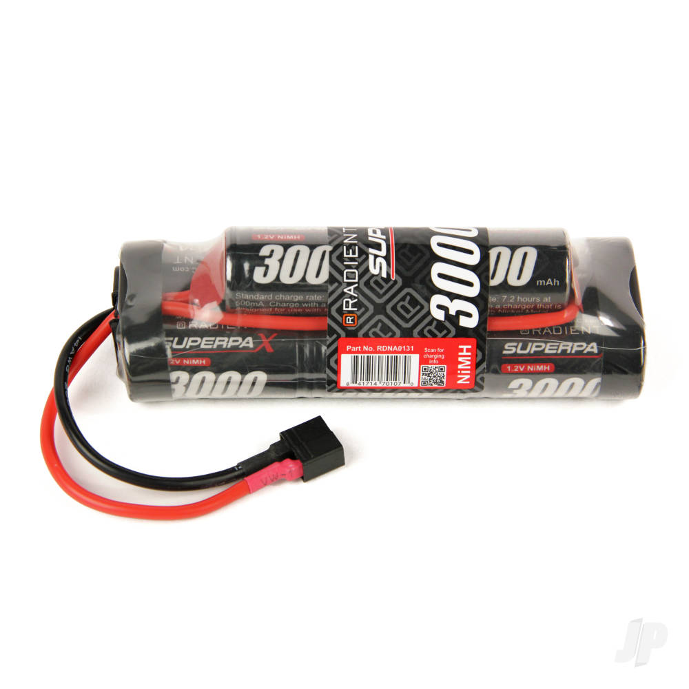 NiMH 9.6V 3000mAh SC 6-2 Hump, Deans (HCT)