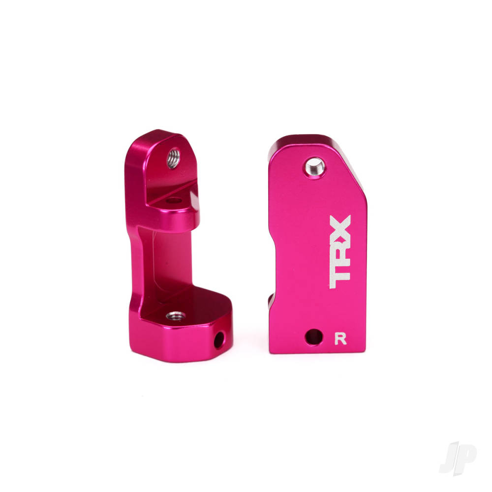 Traxxas Caster blocks, 30-degree, Pink-anodised 6061-T6 aluminium (left & right), suspension screw pin (2 pcs)