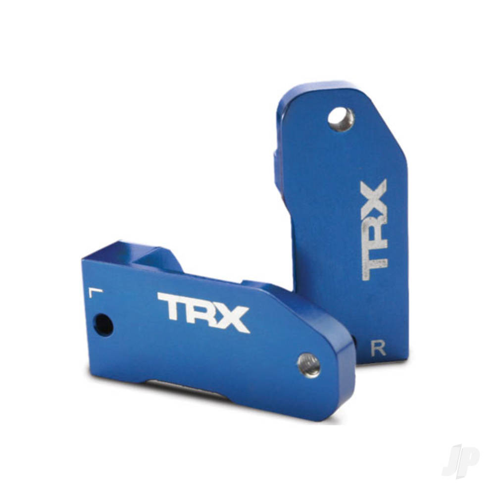 Traxxas Caster blocks, 30-degree, Blue-anodised 6061-T6 aluminium (left & right), suspension screw pin (2 pcs)