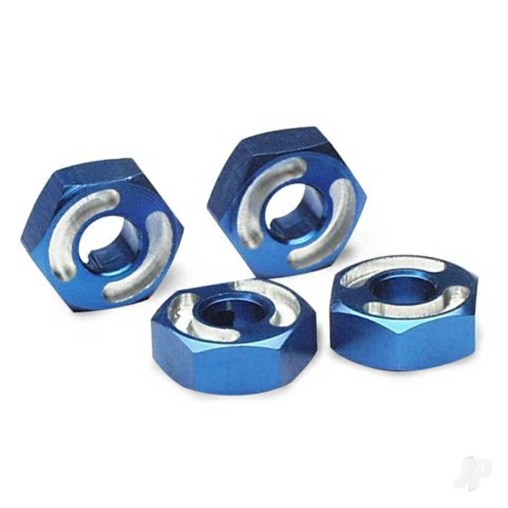 Traxxas Wheel Hubs, hex, 6061-T6 aluminium (Blue) (4 pcs) / axle pins (2.5x10mm) (4 pcs)