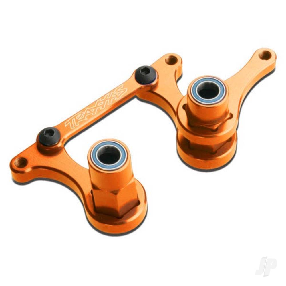 Traxxas Steering bellcranks, drag link (Orange-anodised 6061-T6 aluminium)/ 5x8mm ball bearings (4)/ hardware (assembled)