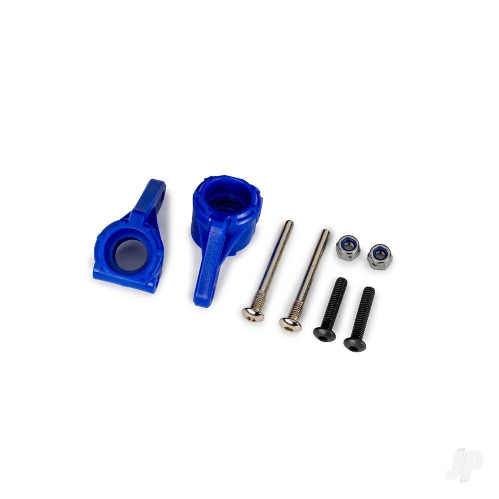 Traxxas Steering blocks, extreme heavy duty, Blue (left & right) / 3x26mm hinge pins (2 pcs) / 3x15mm BCS (2 pcs) (for use with #9180, 9181, 9182 upgrade kit)
