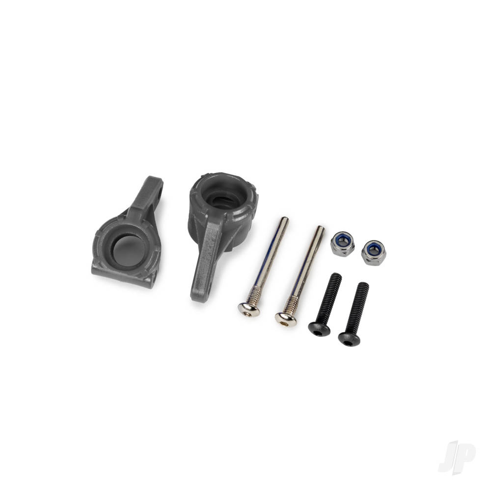 Traxxas Steering blocks, extreme heavy duty, Grey (left & right) / 3x26mm hinge pins (2 pcs) / 3x15mm BCS (2 pcs) (for use with #9180, 9181, 9182 upgrade kit)