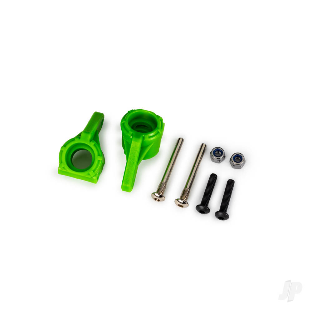Traxxas Steering blocks, extreme heavy duty, Green (left & right) / 3x26mm hinge pins (2 pcs) / 3x15mm BCS (2 pcs) (for use with #9180, 9181, 9182 upgrade kit)