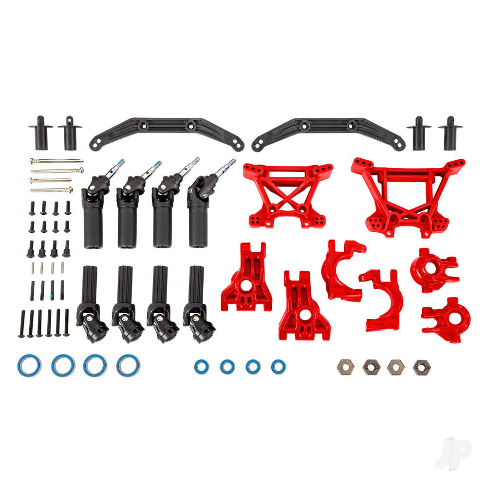 Traxxas Outer Driveline & Suspension Upgrade Kit, extreme heavy duty, Red