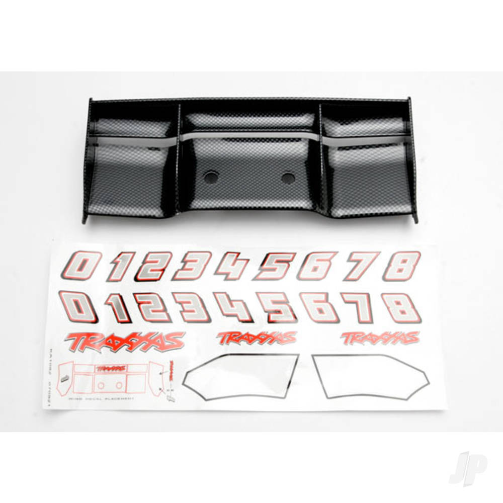 Traxxas Wing, Revo (Exo-Carbon finish) / decal sheet