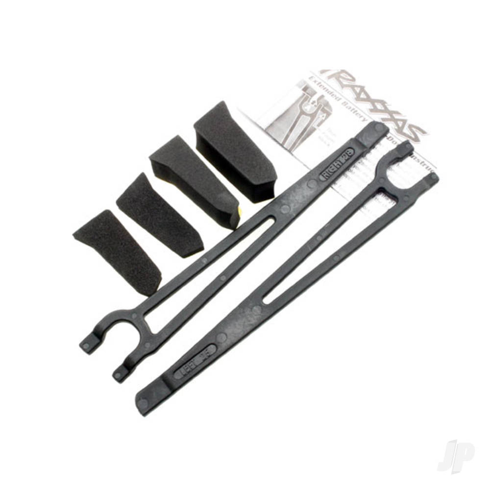 Traxxas Hold downs, battery, left & right (2 pcs) / foam spacers (4 pcs) (allows for installation of taller, multi-cell batteries)