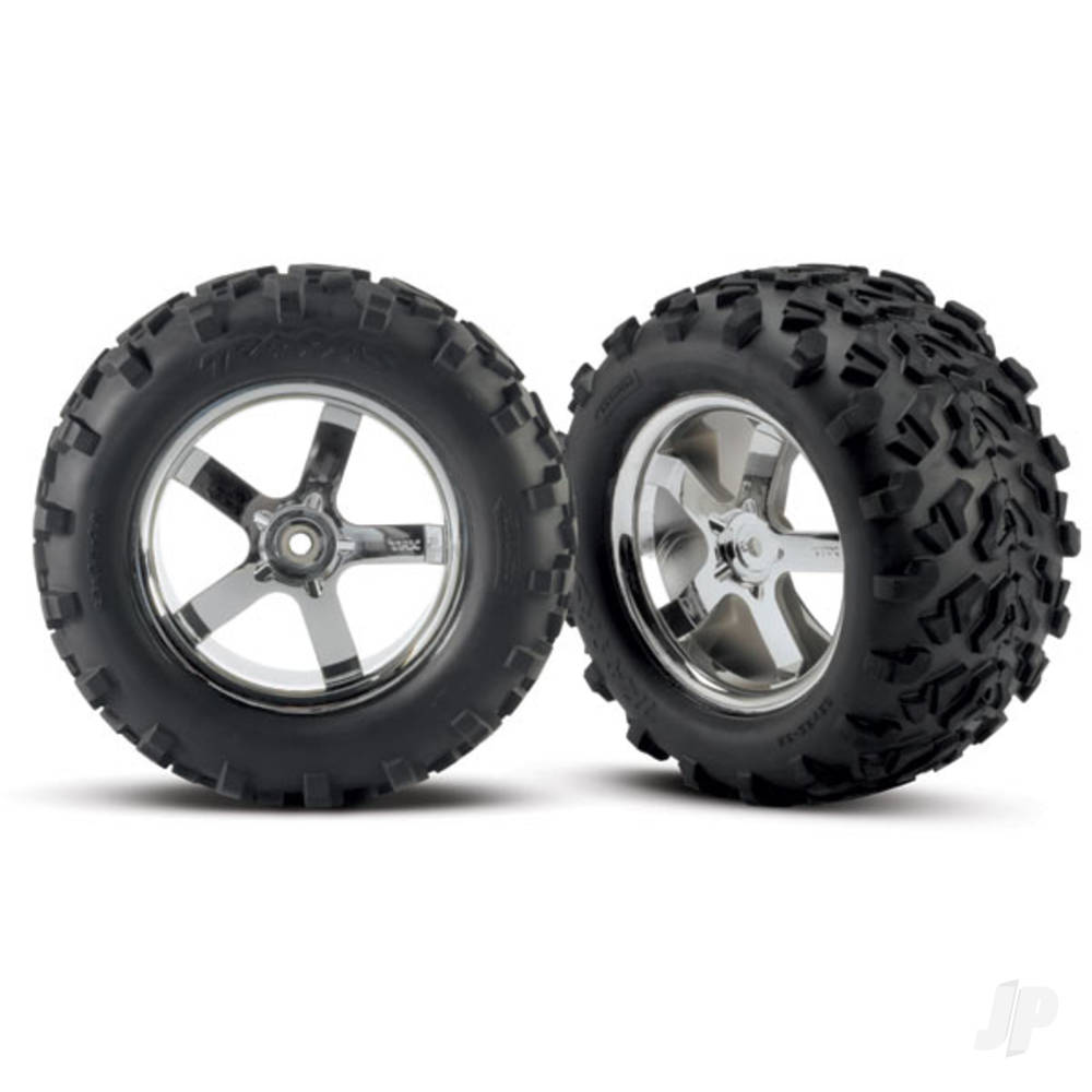 Traxxas Tyres & Wheels, Assembled Glued Maxx Tyres 6.3in Outer Diameter (2 pcs)