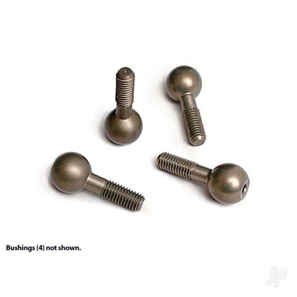 Traxxas Pivot balls, Hard-anodised 7075-T6 aluminium (4 pcs) / pivot ball cap bushings (4 pcs)