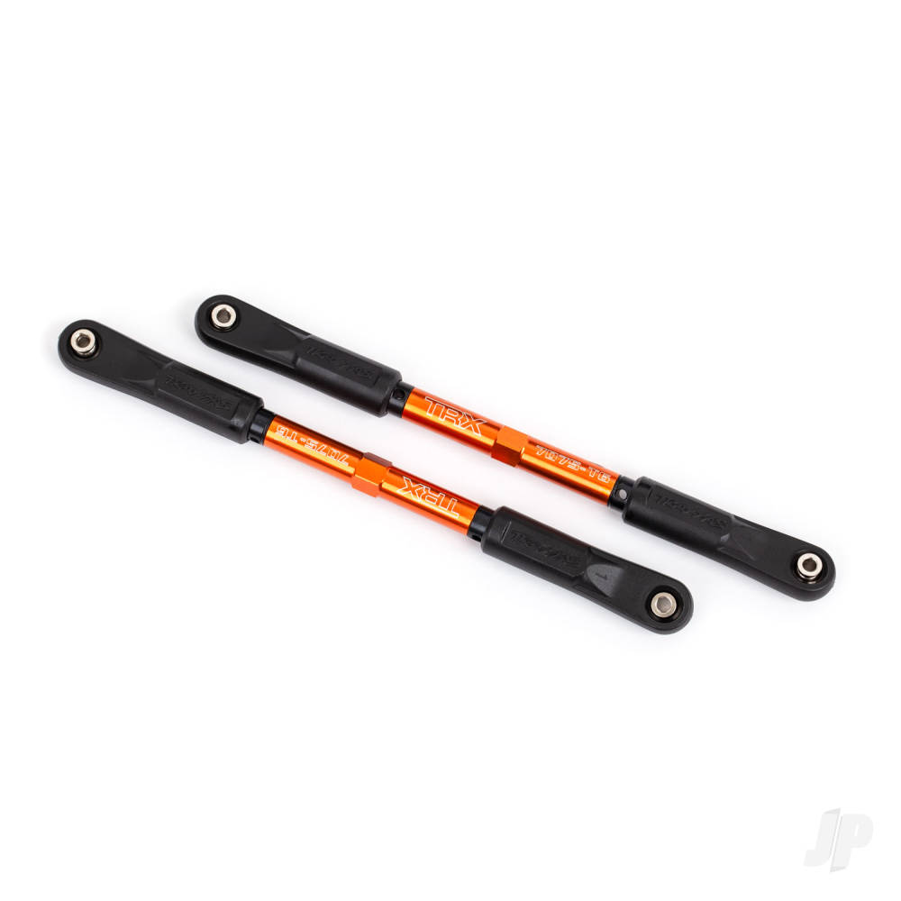 Traxxas Camber links, rear, Sledge (Tubes Orange-anodised, 7075-T6 aluminium, stronger than Titanium) (144mm) (2), rod ends, assembled with steel hollow balls (4), aluminium wrench, 8mm (1)