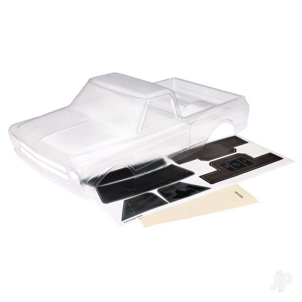 Traxxas Body, Chevrolet C10 (Clear, requires painting) / window masks