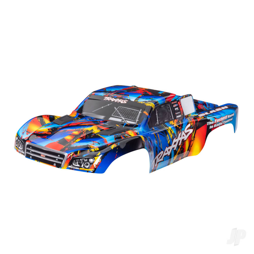 Traxxas Body, Slash 4X4 (also fits Slash VXL & Slash 2WD), Rock n' Roll (painted, decals applied) (assembled with front & rear latches for clipless mounting)