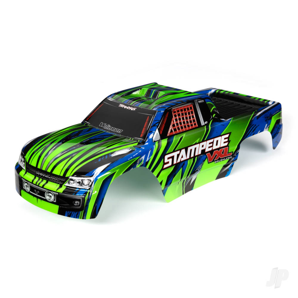 Traxxas Body, Stampede VXL, Green & Blue (painted, decals applied)
