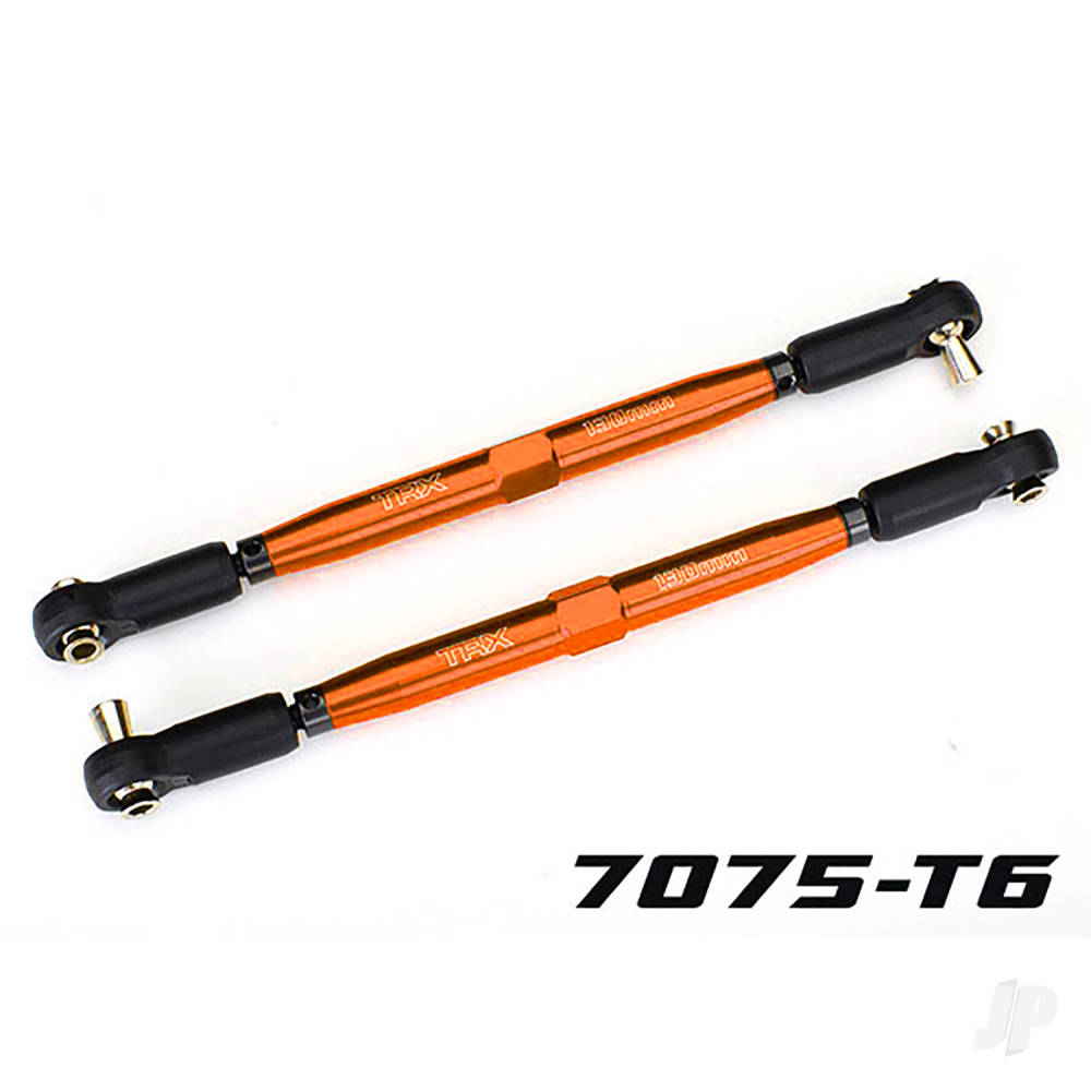 Traxxas Toe links, X-Maxx (Tubes Orange-anodised, 7075-T6 aluminium, stronger than Titanium) (157mm) (2) / rod ends, assembled with steel hollow balls (4) / aluminium wrench, 10mm (1)